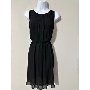 Vince Camuto Black Sleeveless Pleated Waist Sheath Dress Women Size 8